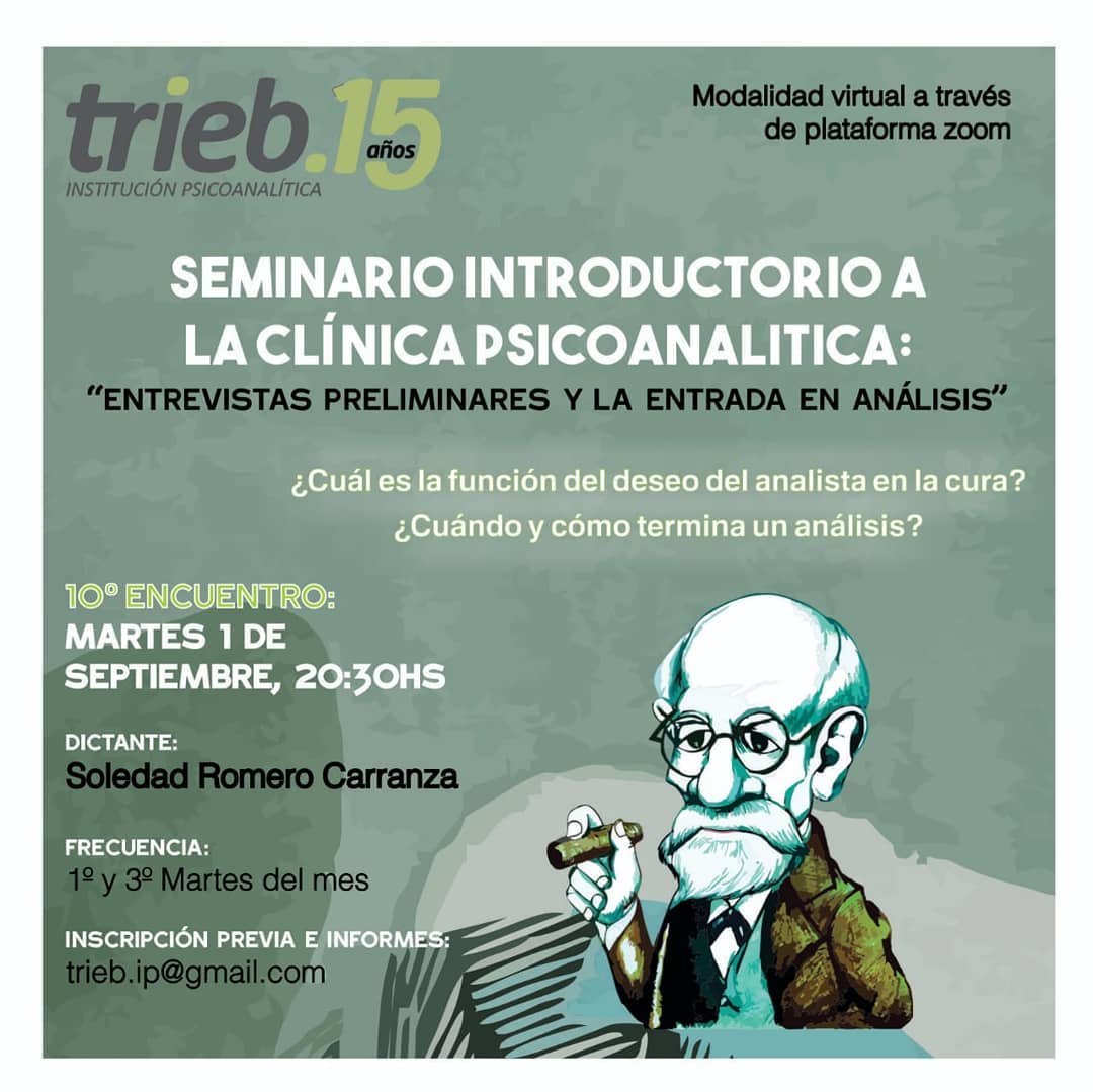 En este momento estás viendo Seminario: INTRODUCTORIO A LA CLÍNICA PSICOANALÍTICA. » Entrevistas preliminares y la entrada en análisis»