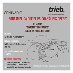 Lee más sobre el artículo Los invitamos a la Clase 6 del Seminario ¿Qué implica que el psicoanálisis opere? «Síntoma y goce fálico» «Angustia y goce del otro»