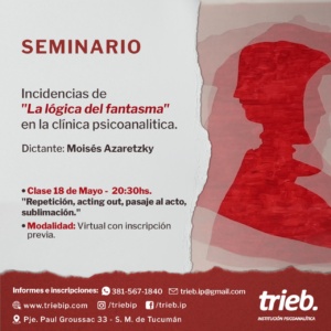 Lee más sobre el artículo Cuarta clase del SEMINARIO: Incidencias de «La lógica del fantasma» en la clínica psicoanalítica.