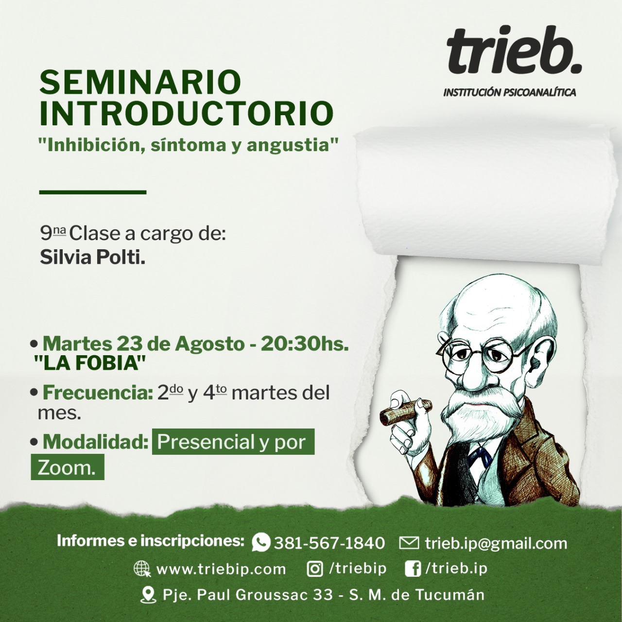 En este momento estás viendo SEMINARIO INTRODUCTORIO: «Inhibición, síntoma y angustia» – 9na Clase