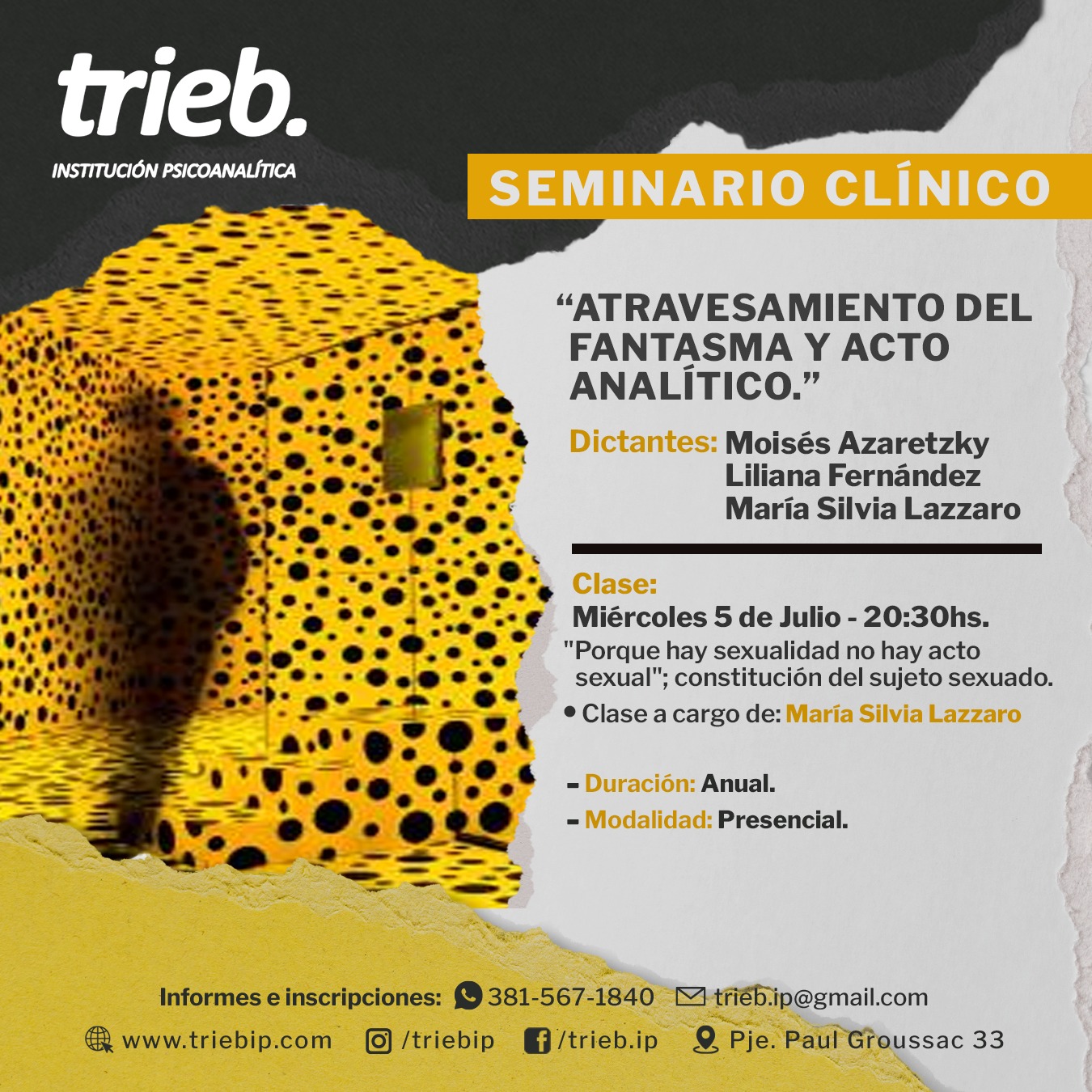 En este momento estás viendo Seminario Clínico – «Atravesamiento del fantasma y acto analítico» – CLASE: miércoles 05 de julio