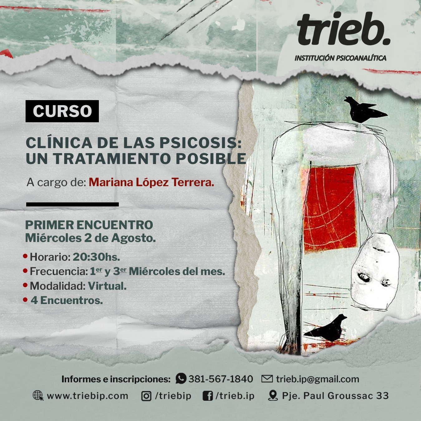 En este momento estás viendo Los invitamos a participar del CURSO “Clínica de las psicosis: un tratamiento posible”. 