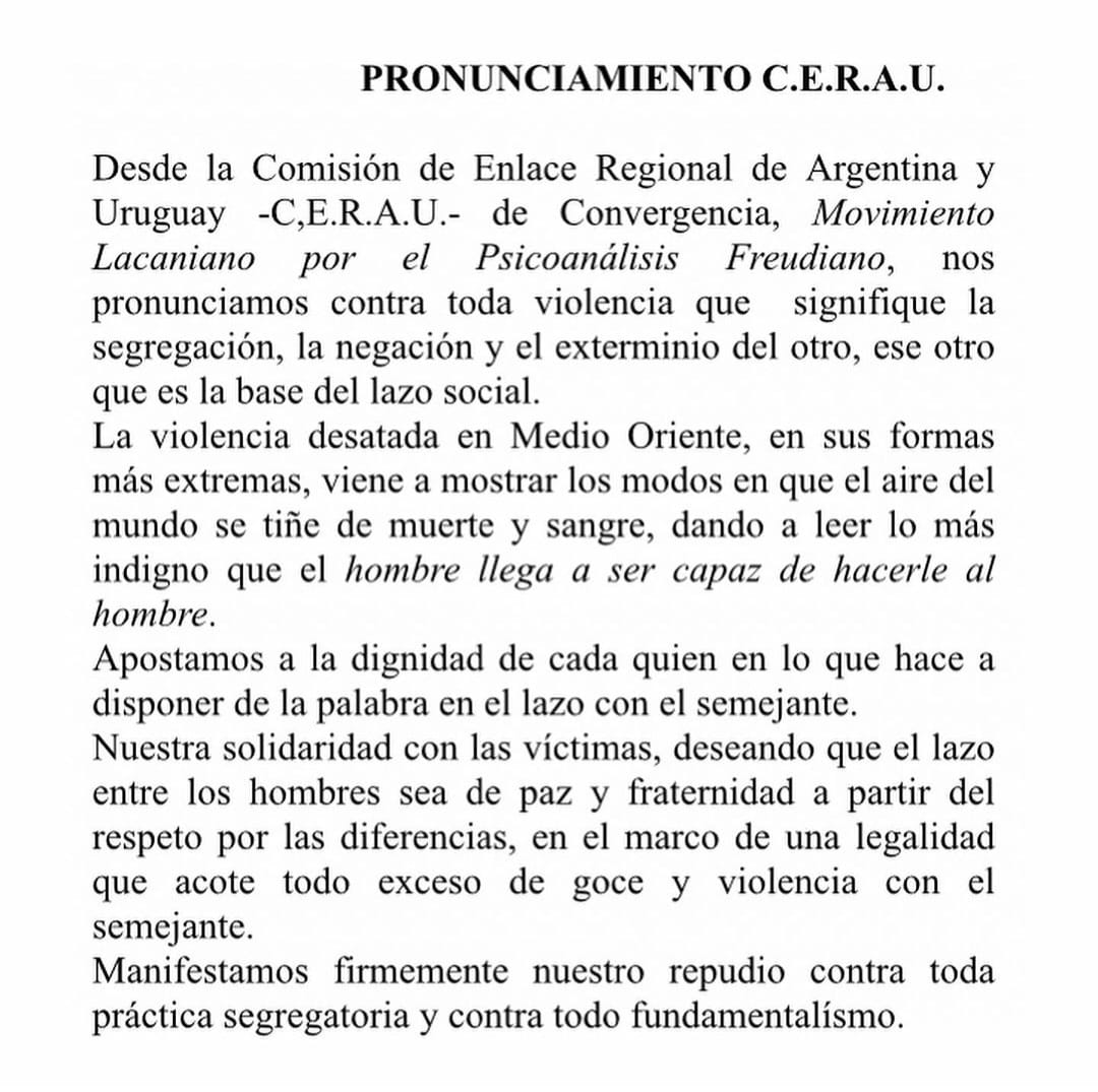 En este momento estás viendo PRONUNCIAMIENTO C.E.R.A.U.