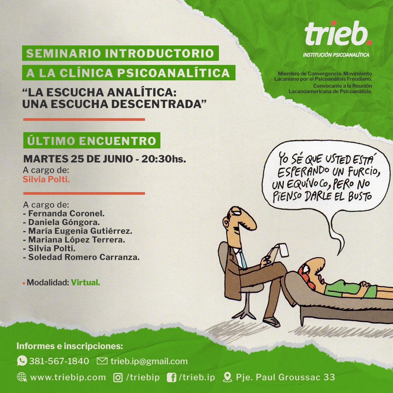 En este momento estás viendo Seminario Introductorio «La escucha analítica: una escucha descentrada» – Última Clase